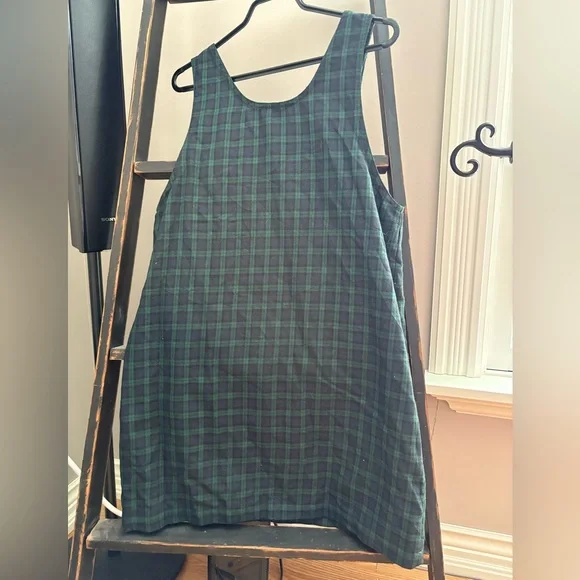 Vintage Disney Pooh Plaid Jumper Dress Winnie the Pooh Embroidered Size M - Picture 2 of 6